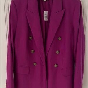 LOFT Women's Fuchsia Double-Breasted Blazer